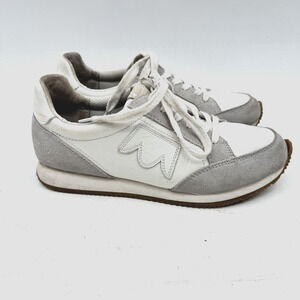 Birdies Roadrunner Sneaker in Fog Leather Size 8 White Gray Low Top Lace Up